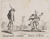 KG 10707
<br/>
Smaraolo Cornuto en Ratsa di Boio ("Sfessania")
<br/>
<em>Callot, Jacques (1592 - 1635)</em>